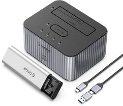 ORICO M. 2 SSD/HDD Dokkoló - IT28E-C-EU (M. 2 NVMe + 2, 5"/3, 5" HDD - USB-A/C, Klón funkció, Max. : 10Gbps, szürke) ORICO-IT28E-C-EU-GY-BP (ORICO-IT28E-C-EU-GY-BP)