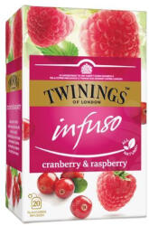 TWININGS vörösáfonya és málna herbatea bodzavirággal 40g