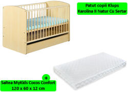 Klups Patut Cu Sertar Klups Karolina II Natur + Saltea 12 MyKids (00009514)