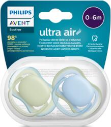 Philips SCF085/21 cumi készlet, 2db, Ultra air, 0-6 hónap, Fogszabályzó, BPA nélkül, Bézs/Kék (SCF085/21)
