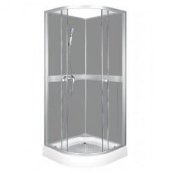 Kerra CLASSIC 90 GREY Hátfalas Zuhanykabin Tálcával és Csapteleppel - Szürke