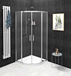 SAPHO Sigma - Cabină de duș Simply, 4 piese, 90x90 cm, Coated Glass, aluminiu lucios / sticlă transparentă GS5590 (GS5590)