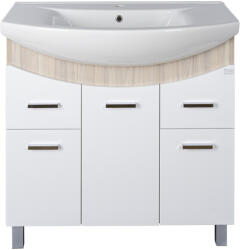 TMP cabinets Zx95 Sonoma Lábon Álló Fürdőszobabútor - Sanovit Zenon 6095 Porcelán Mosdóval, 97x51 cm