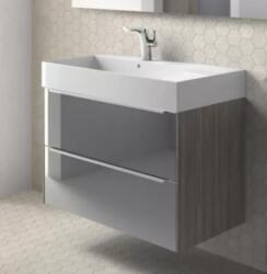 Roca Inspira Unik 80x50 cm mosdószekrény 2 fiókkal mosdóval, texturált városi tölgy/sötétített tükör A851076403 (A851076403)