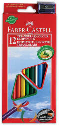 Faber-Castell 120512 Színes Ceruza Készlet - Hegyezővel, Háromszögletű, 12 db