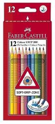 Faber-Castell Grip 2001 Színesceruza Készlet - 12 db, Normál, Háromszög (112412)
