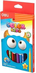 Deli Color Kids Színes Ceruzakészlet - Háromszögletű, Vastag, 12 Különböző Szín