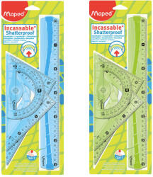 Maped Vonalzókészlet - 4 Részes, 2 Szín, Flex Rules Maxi Set, Műanyag, Hajlítható
