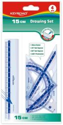 Keyroad Vonalzó - Készlet, 15 cm, 4 db/Bliszter,