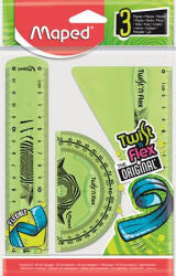  Vonalzókészlet, műanyag, törhetetlen, 3 darabos, MAPED "Twist'n Flex (IMA895024)