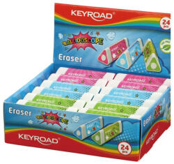  Radír, PVC mentes 24 db/display Keyroad Kaleidoscope vegyes színek (KR971853)