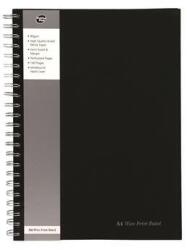 Pukka Pad Black Spirálfüzet - A4, Vonalas, 80 Lap, Fekete (SBWRULA4)