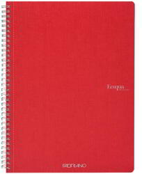 Fedrigoni Ecoqua A4 Sima Spirálfüzet - 70 Lapos, Piros