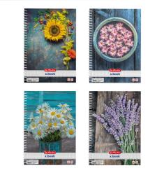 Herlitz Flower 70 Lapos A4 kockás Spirálfüzet - Többfajta