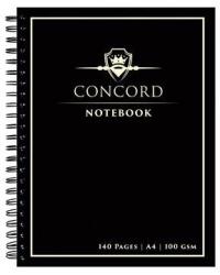 Concord Spirálfüzet - A4, Vonalas, 70 Lap, Fekete (8956-CON)