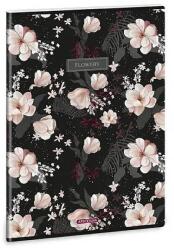 Ars Una vonalas füzet A4 - Flowery Black (53113740)