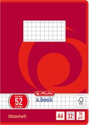 Herlitz A6 Kockás Füzet - 32 Lapos, Piros