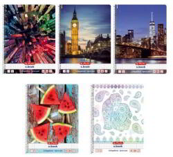 Herlitz Mixed A4 Kockás Spirál Füzet - Többféle, 80 Lapos