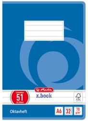 Herlitz A6 Vonalas Füzet - 32 Lapos, Kék