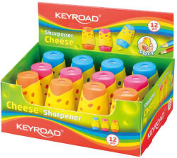 Keyroad Hegyező 2 lyukú tartályos, fedeles 12 db/display Keyroad Cheese vegyes színek (38415) - printsisters