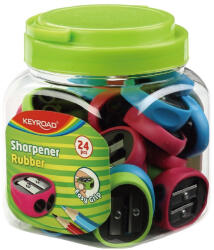 Keyroad Hegyező 2 lyukú 24 db/display Keyroad Rubber vegyes színek (38401) - printsisters