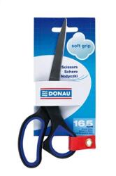 DONAU Olló, irodai, 16, 5 cm, DONAU "Soft Grip", fekete-kék (DSG16) - tintasziget