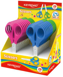 Olló 13 cm tompa fejű 20 db/display Keyroad Start vegyes színek