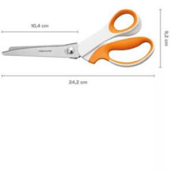 Fiskars Olló, cikkcakk, 24, 2 cm, FISKARS SoftGrip , fehér/narancssárga (IF1070024) - officemarket