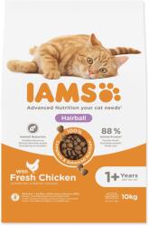 Iams Adult/Senior Hairball Chicken 10kg macskaeledel