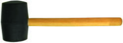 BASIC Ciocan cauciuc negu maner lemn rotund 445g BS (241165) - 24mag Ciocan