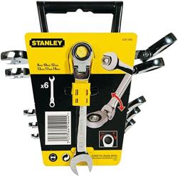 STANLEY 4-91-444 Set 6 chei combinate cu clichet articulate 8, 10, 12, 13, 17, 19 mm
