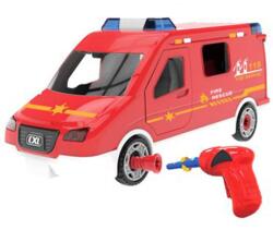 Magic Toys DIY csináld magad összeszerelhető tűzoltóautó fény és hang effektekkel 63db-os készlet