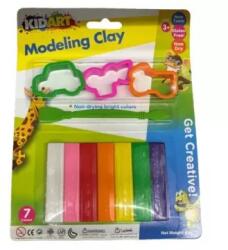 Kid Art: Modellező gyurma készlet formákkal, 7 db-os