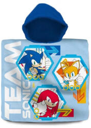 Kids Licensing Sonic a sündisznó poncsó, kék, 60 cm x 120 cm