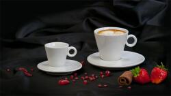 Coffee Time Porcelán Mokkás Csésze Szett - 70 ml, 6 darabos + Alj, Fehér
