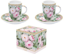 Easy Life Porcelán eszpresszócsésze+alj 2 személyes 50ml dobozban, Roses in Bloom (1460ROBL)