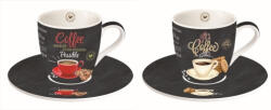 Easy Life Porcelán espresszócsésze+alj 2 személyes 90ml dobozban, It's Coffee Time (1015ICTT)