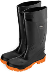 NEO TOOLS Munkavédelmi gumicsizma, Pro S4 SRC, vegyszerálló csúszásmentes talp, kompozit sarok és lábfejvédelem, 45 (82-900-45)