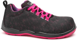 Portwest BASE Violet Munkavédelmi Cipő - 36, S3, SRC, Fekete/Fukszia
