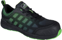 Portwest Compositelite Ogwen félcipő S1P - Fekete / Zöld - 40 (FT35BGN40)