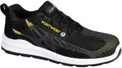 Portwest FX2 Eco Fly Composite Trainer - S1PS, SR, FO, 36, Fekete/Sárga (FC06BKY36)