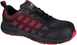 Portwest Compositelite Ogwen félcipő S1P - Fekete / Piros - 45 (FT35BKD45)