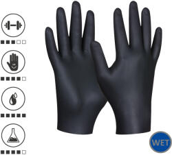 Gebol 709630, Set 80 de manusi de protectie Black Nitril Ultra Strong, din nitril, calitate superioara, nepudrate, marimea 8/M (709630)