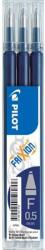 Pilot Rollertoll betét, 0, 25 mm, törölhető, PILOT "Frixion Ball/Clicker", tintakék - 3 db (PFRBTK1)