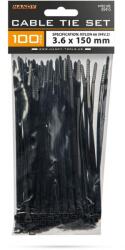 HANDY Vezetékkötegelő 150 x 3, 6 mm Fekete 100db/csom (05415)