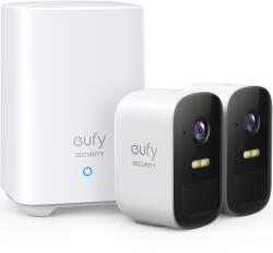Anker EufyCam 2C biztonsági kamera rendszer, vezeték nélküli, HD 1080p, 2.1 MP, IP67, éjjellátó, 2 kamera (T88313D2)