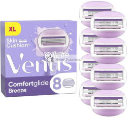 Gillette ComfortGlide Breeze Női Borotvapengék 8 db Utántöltő Lubrastrip Botanikai Olajokkal 2 Rugalmas Zselécsík
