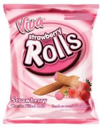 Viva Strawbwrry Rolls eper ízű krémmel töltött extrudált gabonarudacska 100 g