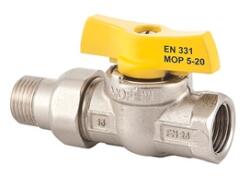 MOFÉM Flexum gázgcsap 1"kb+toldat króm (113-0070-10)