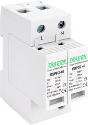 Tracon T2 AC típusú túlfeszültség levezető, cserélhető betéttel, Uc: 275V; In: 20kA; Imax: 40kA; Up: 1, 3kV; 2P (ESPD2-40-2P) (ESPD2-40-2P)